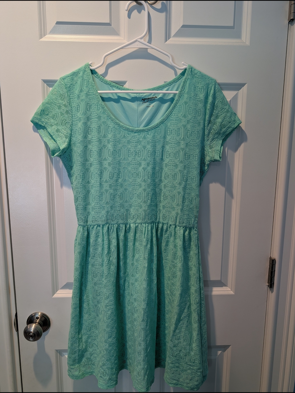 Arizona Jean Company Mint Green Lace Skater Dress